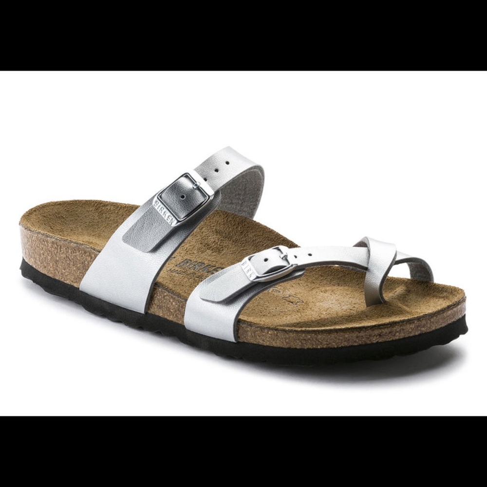 Silver Birkenstock Mayari Sandals